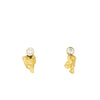 gold nugget diamond stud earrings