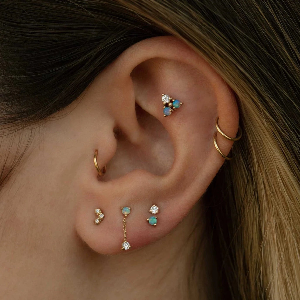 Opal flat 2025 back earrings