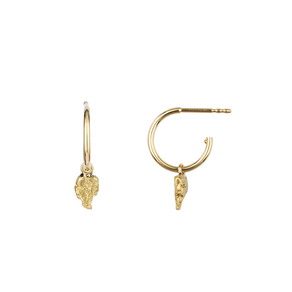 Golpira gold nugget hoop earrings 